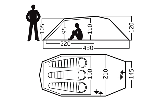 Nordisk Oppland 3 PU Trekkingzelt Für 3 Personen Dark Olive – Bild 4