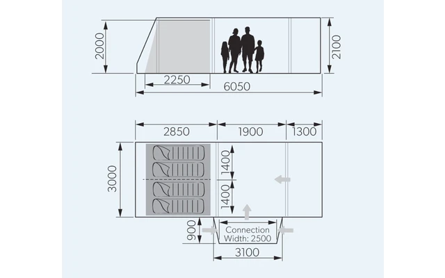 Dometic Rarotonga DA FTT 401 AIR TC LH Aufblasbares Driveaway Vorzelt 3 M Modell Links – Bild 4