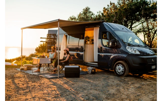 Fiamma F80s Ducato 320 Markise Gehäusefarbe Deep Black Tuchfarbe Royal Grey 320 Cm â Bild 2